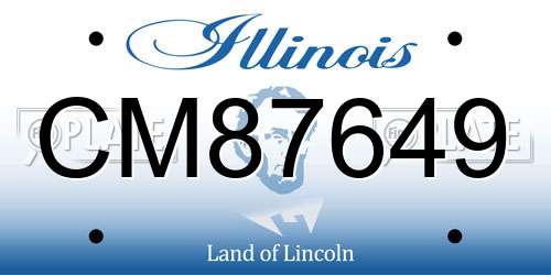 CM87649 Illinois License Plate