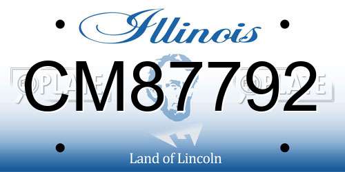 CM87792 Illinois License Plate