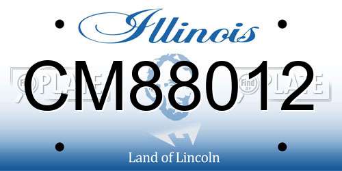 CM88012 Illinois License Plate