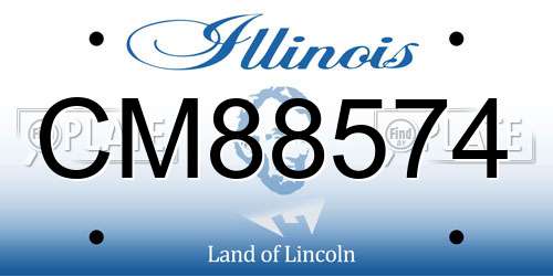 CM88574 Illinois License Plate