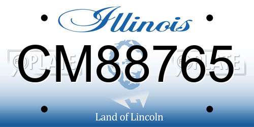 CM88765 Illinois License Plate