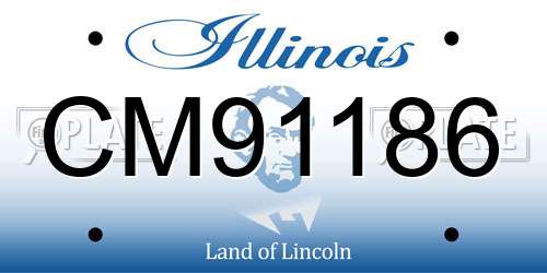 CM91186 Illinois License Plate
