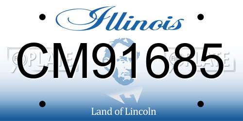 CM91685 Illinois License Plate
