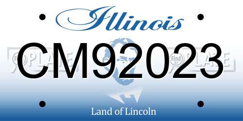 CM92023 Illinois License Plate