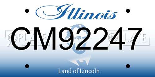 CM92247 Illinois License Plate