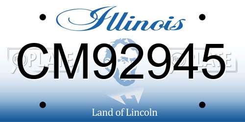 CM92945 Illinois License Plate