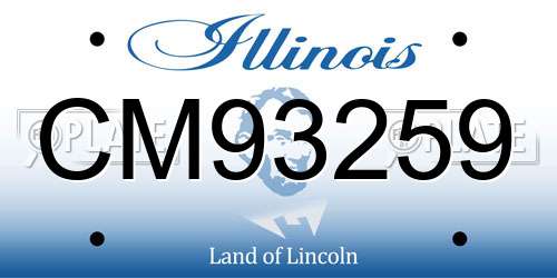 CM93259 Illinois License Plate