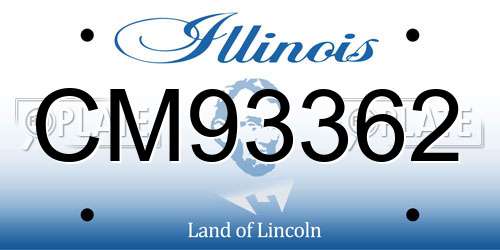 CM93362 Illinois License Plate