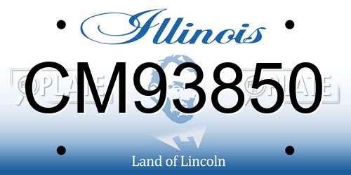 CM93850 Illinois License Plate