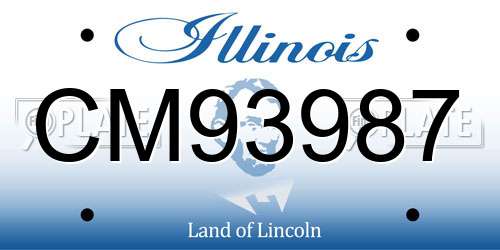 CM93987 Illinois License Plate