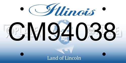 CM94038 Illinois License Plate