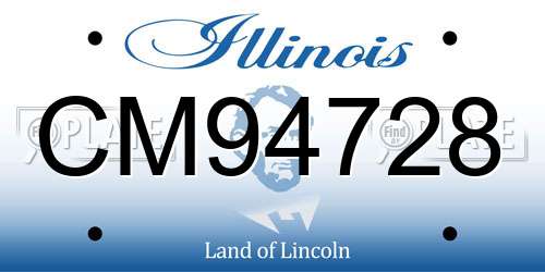 CM94728 Illinois License Plate
