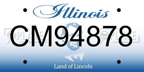CM94878 Illinois License Plate