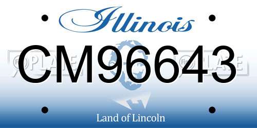 CM96643 Illinois License Plate