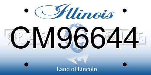 CM96644 Illinois License Plate