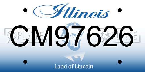 CM97626 Illinois License Plate