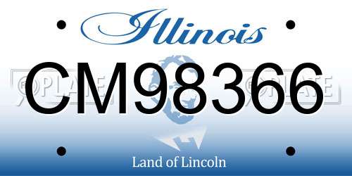 CM98366 Illinois License Plate