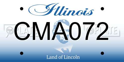 CMA072 Illinois License Plate