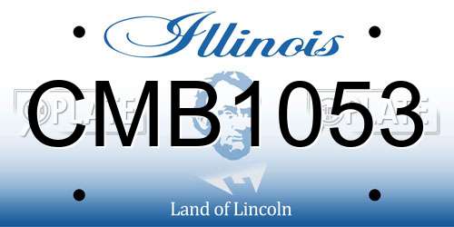 CMB1053 Illinois License Plate