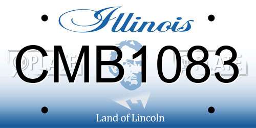 CMB1083 Illinois License Plate