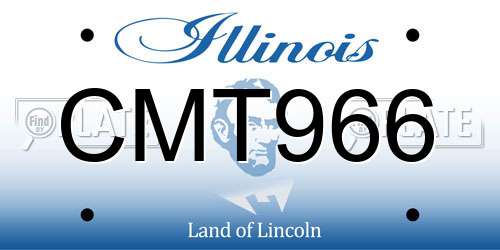 CMT966 Illinois License Plate