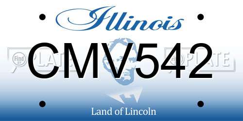 CMV542 Illinois License Plate