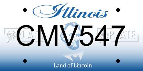 CMV547 Illinois License Plate