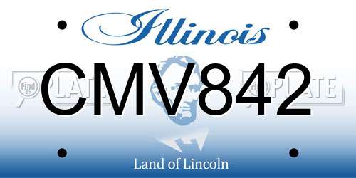 CMV842 Illinois License Plate