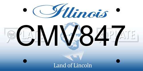 CMV847 Illinois License Plate