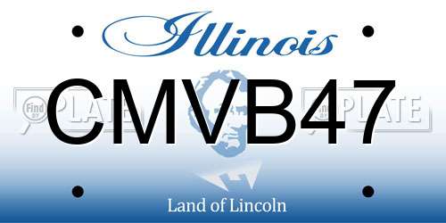 CMVB47 Illinois License Plate
