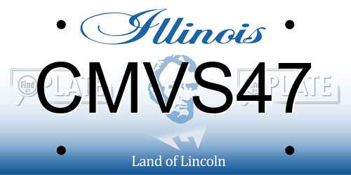 CMVS47 Illinois License Plate