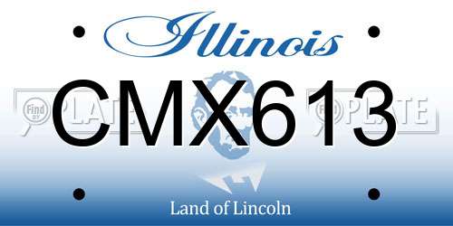 CMX613 Illinois License Plate