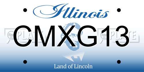 CMXG13 Illinois License Plate
