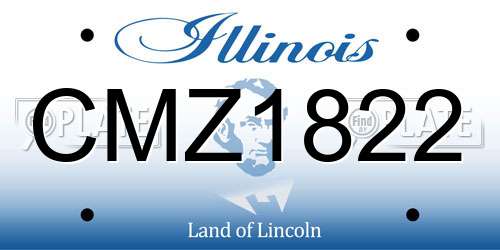 CMZ1822 Illinois License Plate