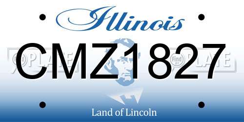 CMZ1827 Illinois License Plate