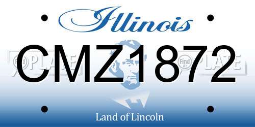 CMZ1872 Illinois License Plate
