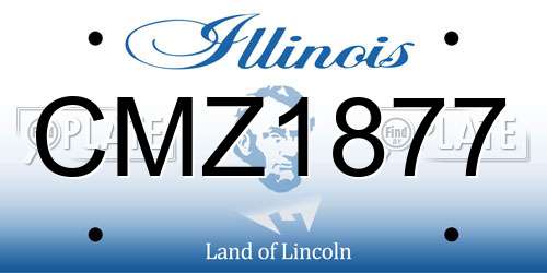 CMZ1877 Illinois License Plate