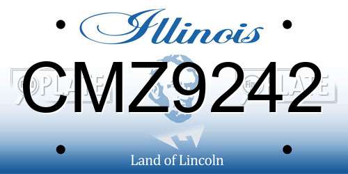 CMZ9242 Illinois License Plate