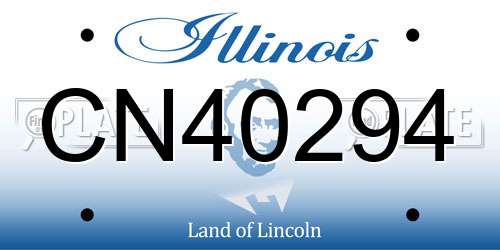 CN40294 Illinois License Plate