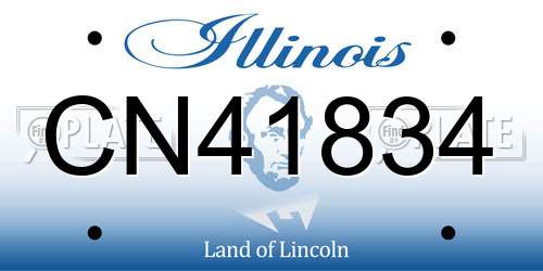 CN41834 Illinois License Plate