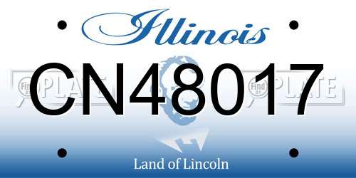 CN48017 Illinois License Plate