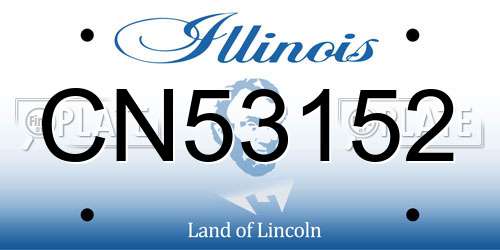 CN53152 Illinois License Plate