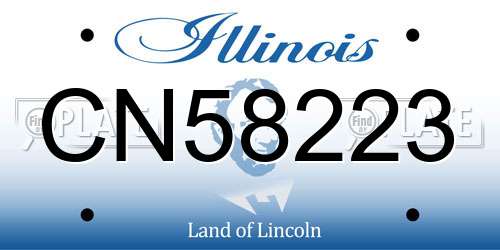 CN58223 Illinois License Plate