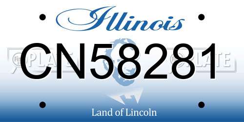 CN58281 Illinois License Plate