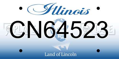 CN64523 Illinois License Plate
