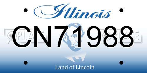 CN71988 Illinois License Plate