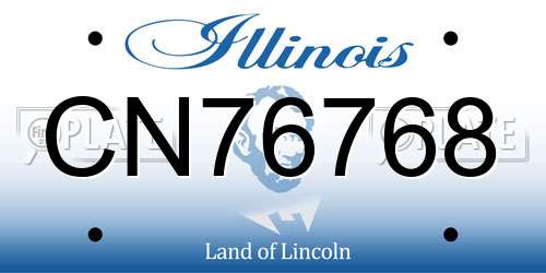 CN76768 Illinois License Plate