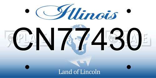 CN77430 Illinois License Plate