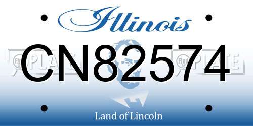 CN82574 Illinois License Plate