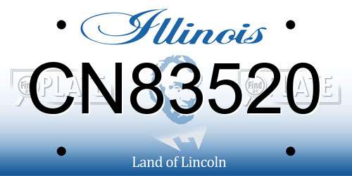 CN83520 Illinois License Plate